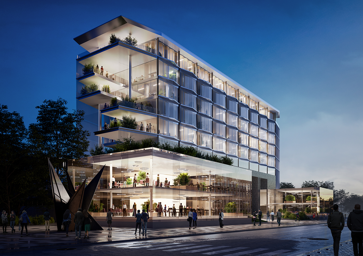 La nuova sede McCann Health — render architettonico esterno